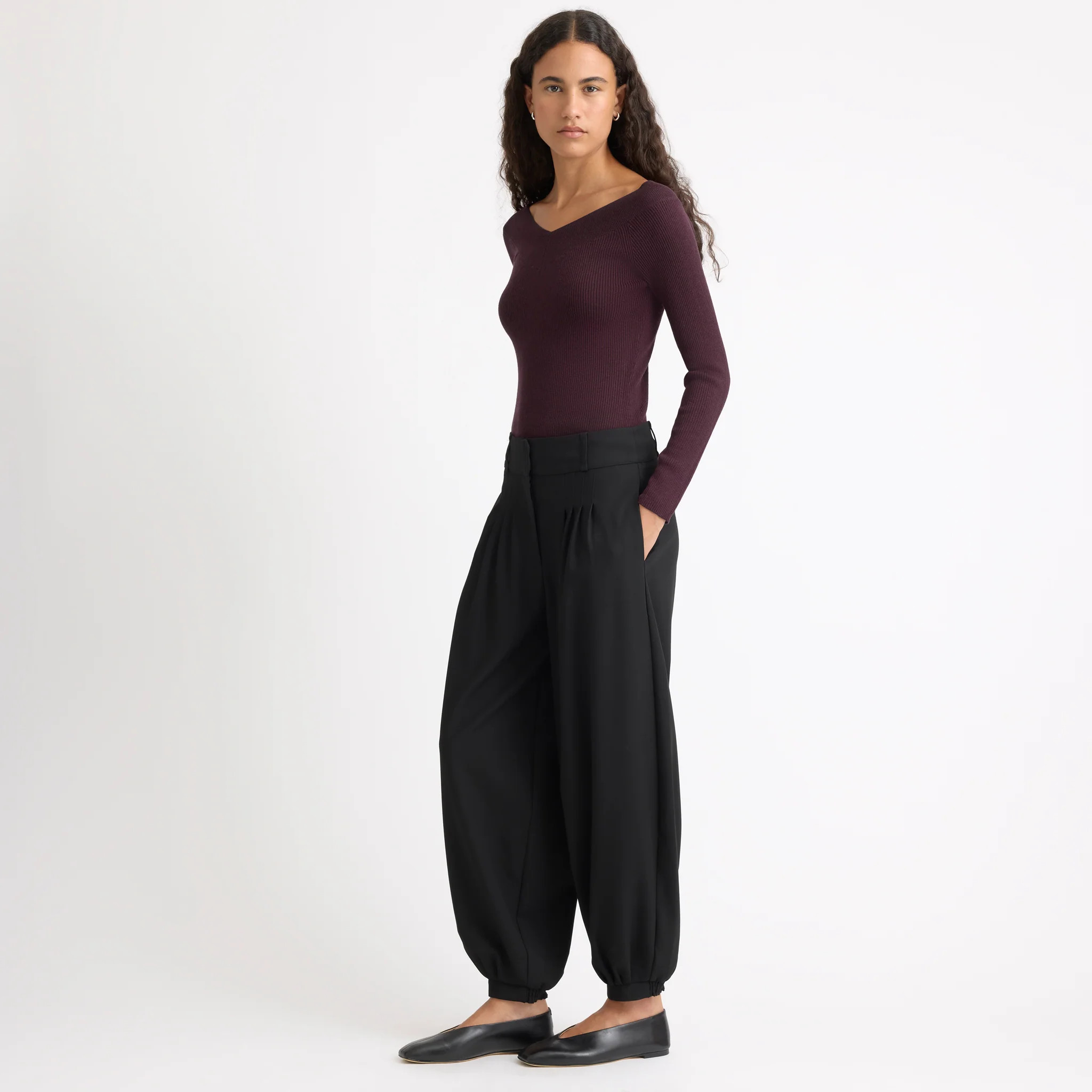 Black Tailored Balloon Trousers | Albaray