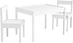 Baby Relax Hunter 3 Piece Kiddy Table and Chair Set, White | Amazon (US)