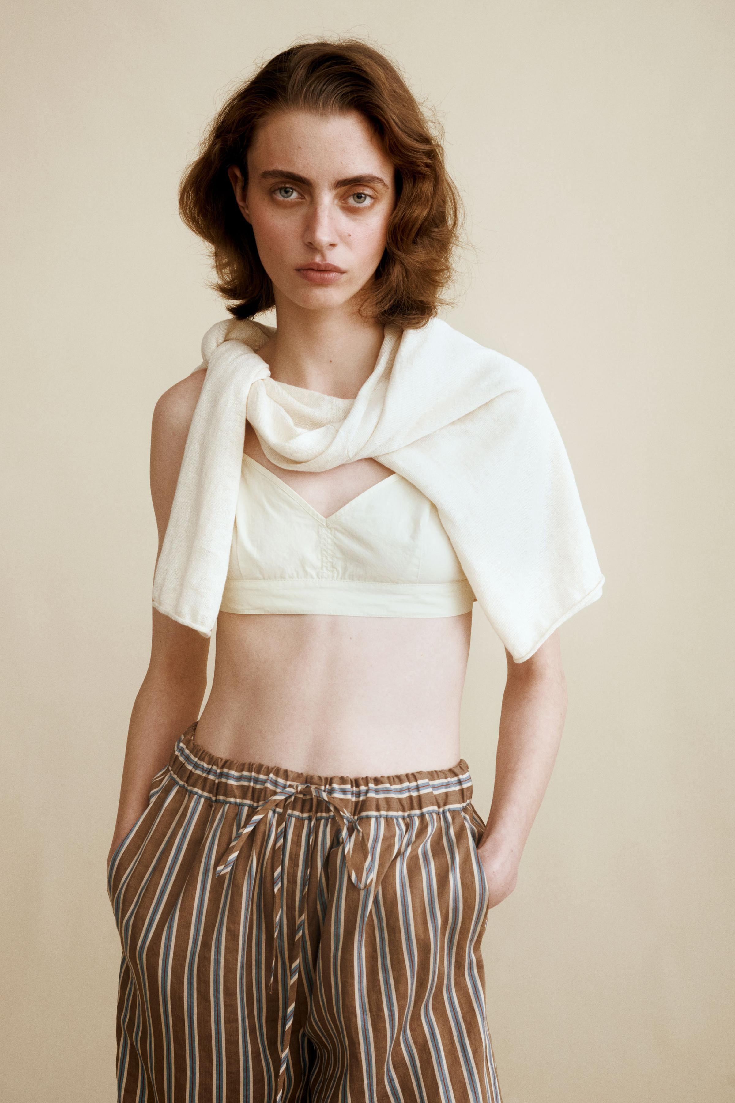 STRIPED LINEN BLEND TROUSERS CREATED BY CARAMEL LONDON X ZARA | Zara FR