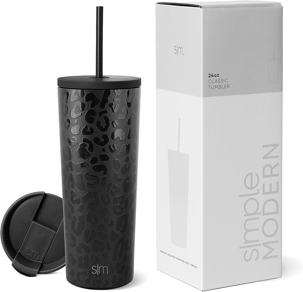 Simple Modern Insulated Tumbler with Lid and Straw | Iced Coffee Cup Reusable Stainless Steel Wat... | Amazon (US)