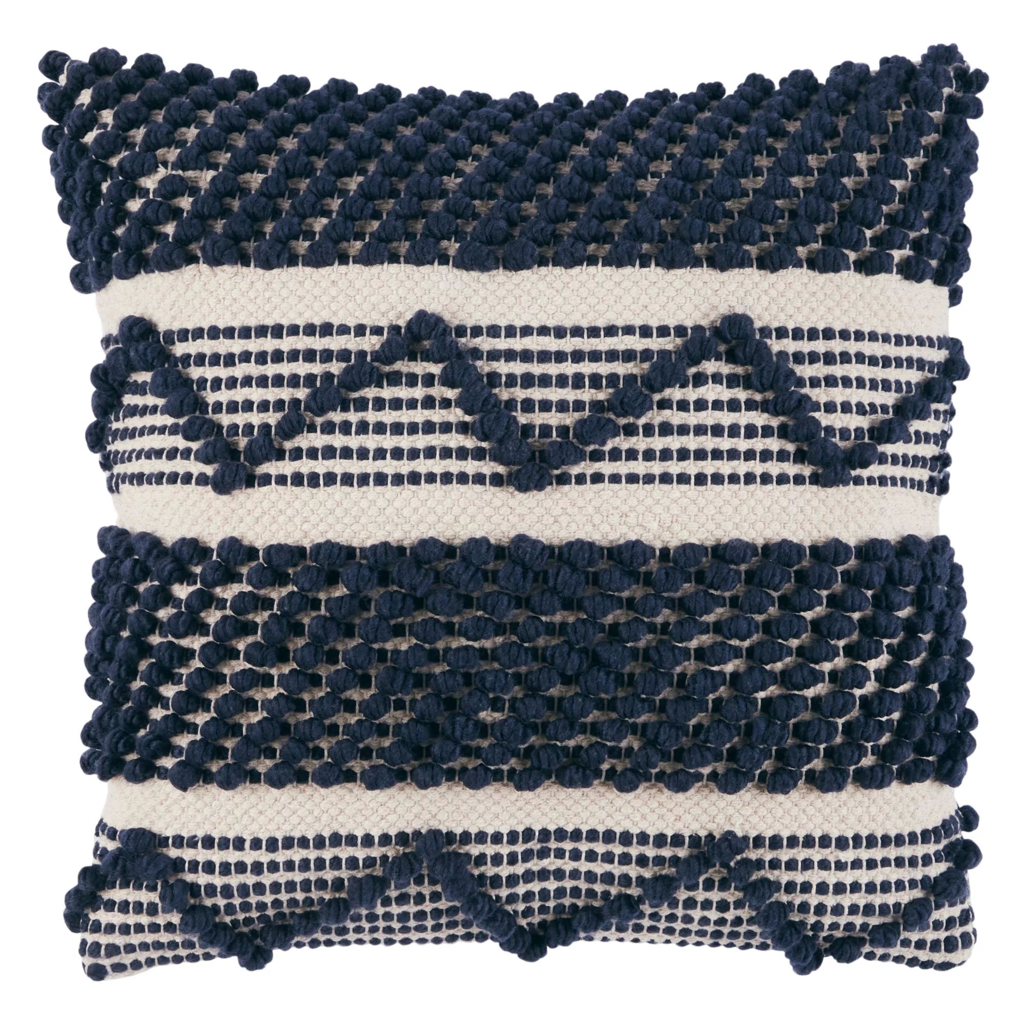 Wanda June Home Textured Zig Zag Pillow, Navy, 18"x18" by Miranda Lambert | Walmart (US)