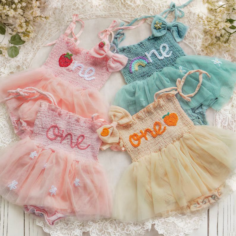 Custom Name Baby Tutu Dress,personalized Hand Embroidered Birthday Baby Romper,cake Smash Outfit,... | Etsy (US)
