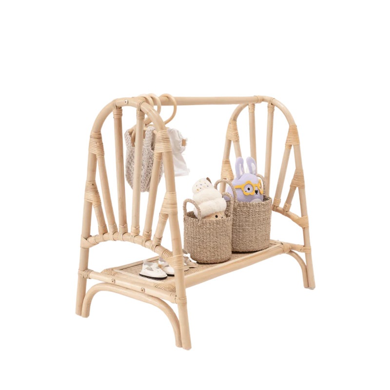 Kiara Mini Rattan Doll Clothing Rack | Project Nursery