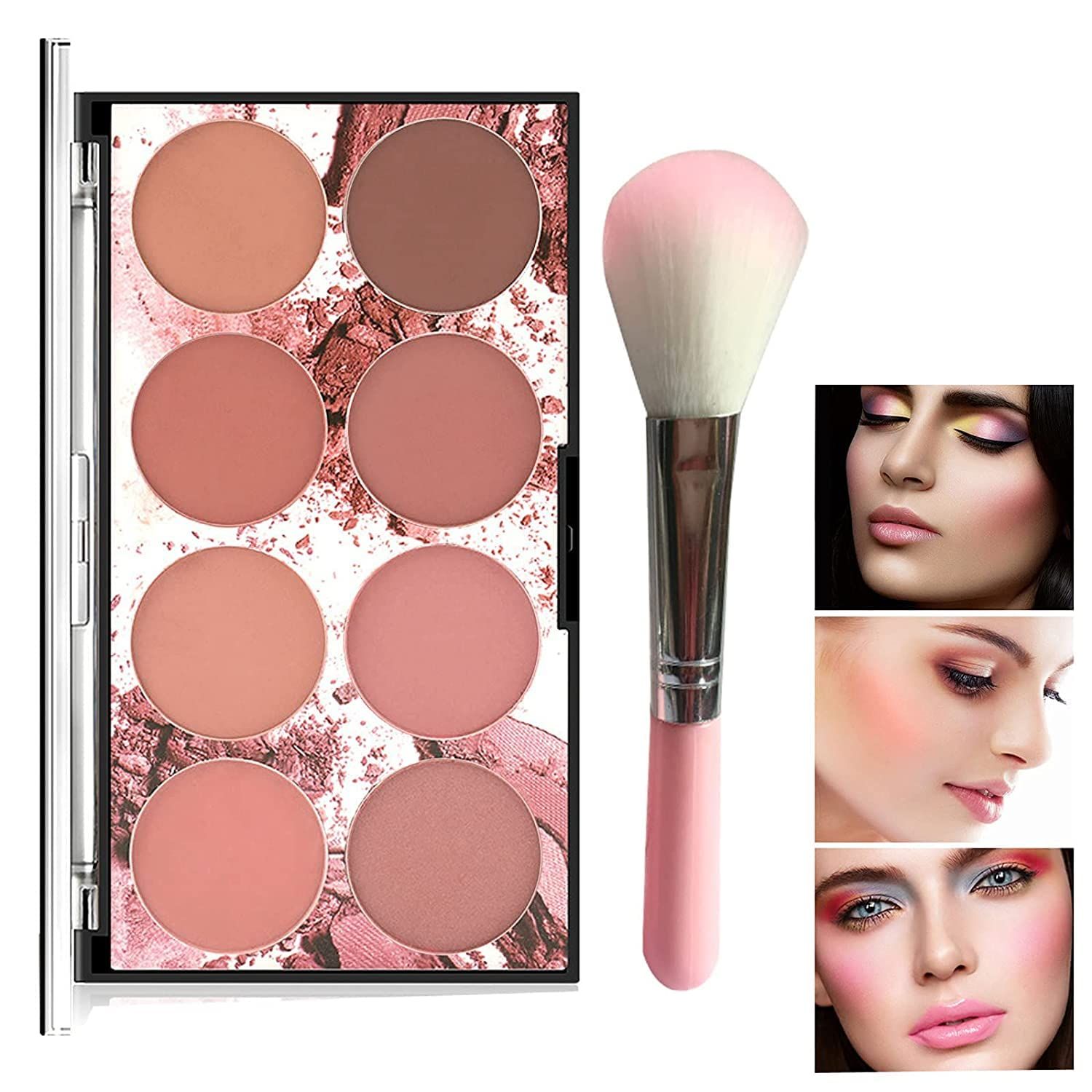 Makeup 8 Color Blush Palette, Contour and Highlight Matte Blush Powder Bright Shimmer Cosmetics B... | Amazon (US)