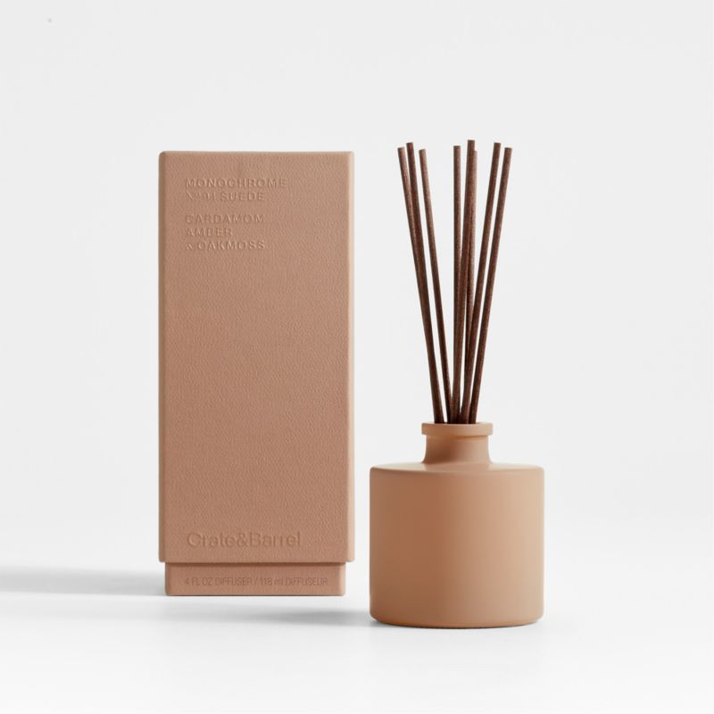 Monochrome No. 4 Suede Scented Reed Diffuser - Cardamom, Amber and Oakmoss + Reviews | Crate & Ba... | Crate & Barrel