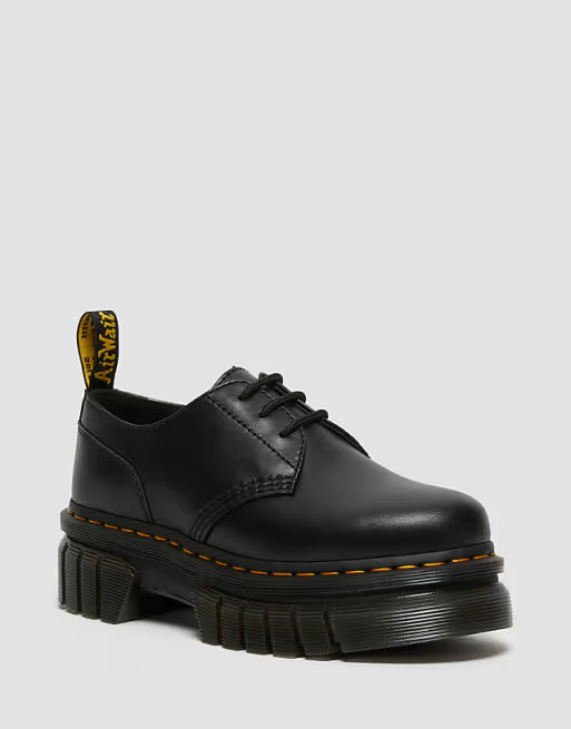 Dr Martens Audrick 3-Eye Shoes with chunky sole in black | ASOS (Global)