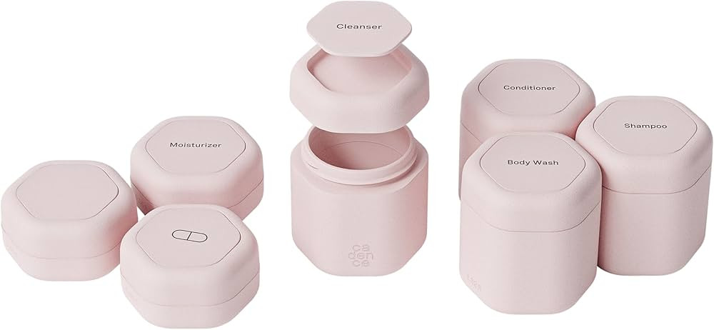 Cadence Travel Containers - Daily Routine Capsule Set - Magnetic Containers with Lids,4 Flex Medi... | Amazon (US)