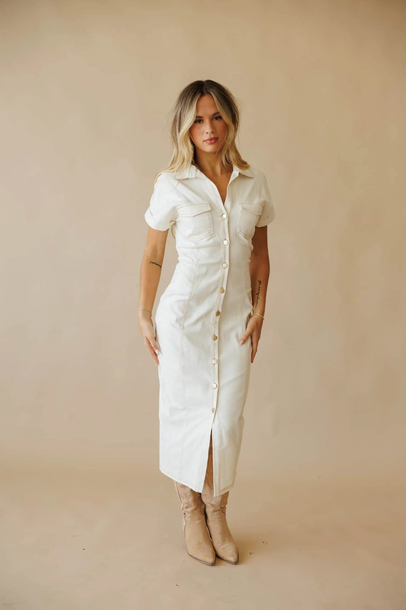 Austin Button Down Dress | Lane 201 Boutique