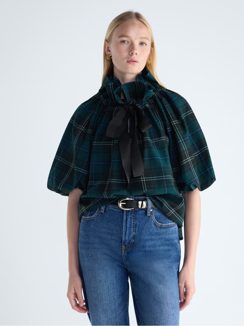 Free Assembly's Women's and Women\u2019s Plus Ruffle Neck Cotton Top with Short Sleeves, XS-4X | Walmart (US)
