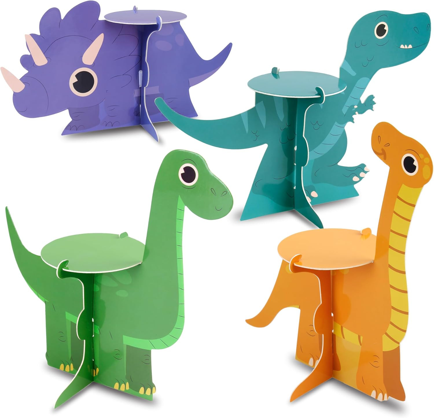 HOMEZZO Dinosaur Cupcake Stand Set, 4 Pcs Dinosaur Cupcake Holders for Dinosaur Birthday Party De... | Amazon (US)