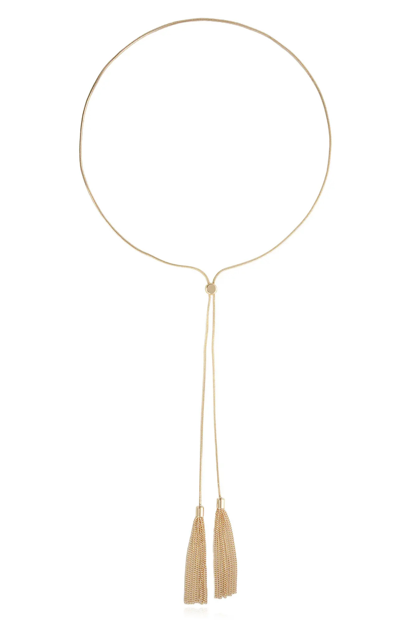 Ettika Double Chain Tassel Bolo Necklace (Women) | Nordstromrack | Nordstrom Rack