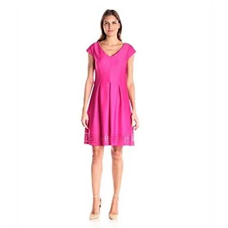 Tiana B Women s Cap Sleeve Solid Fit Flare Dress Pink 12 | Walmart (US)