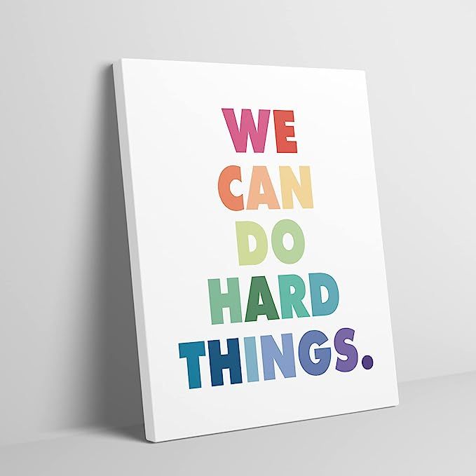 OGILRE We Can Do Hard Things Inspirational Quotes Colorful Word Canvas Wall Art Decorations Print... | Amazon (US)
