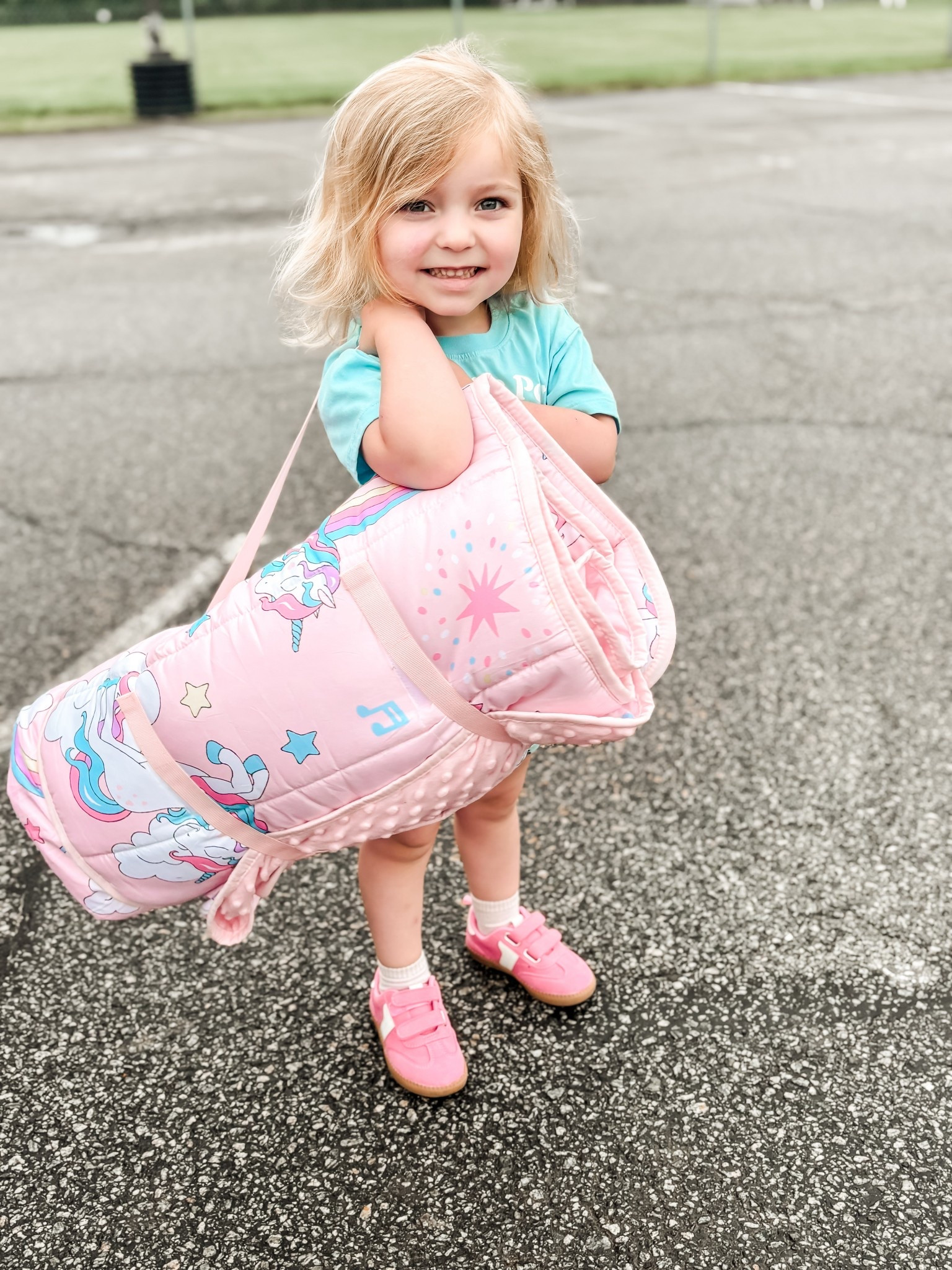 Our big girl started her brand new preschool this week! She has been so excited to attend her very own “big school”
•
With her new school, we needed to get a new sleeping mat for nap time and she picked out this comfy cozy mat that has a pillow and blanket attached. Kind of like a sleeping bag, but without the zipper. So cute & fun and as you can see, lightweight enough for her to carry. This would be great not only for preschool/daycare, but camping, sleepovers with family, etc. 

#LTKKids #LTKTravel #LTKGiftGuide