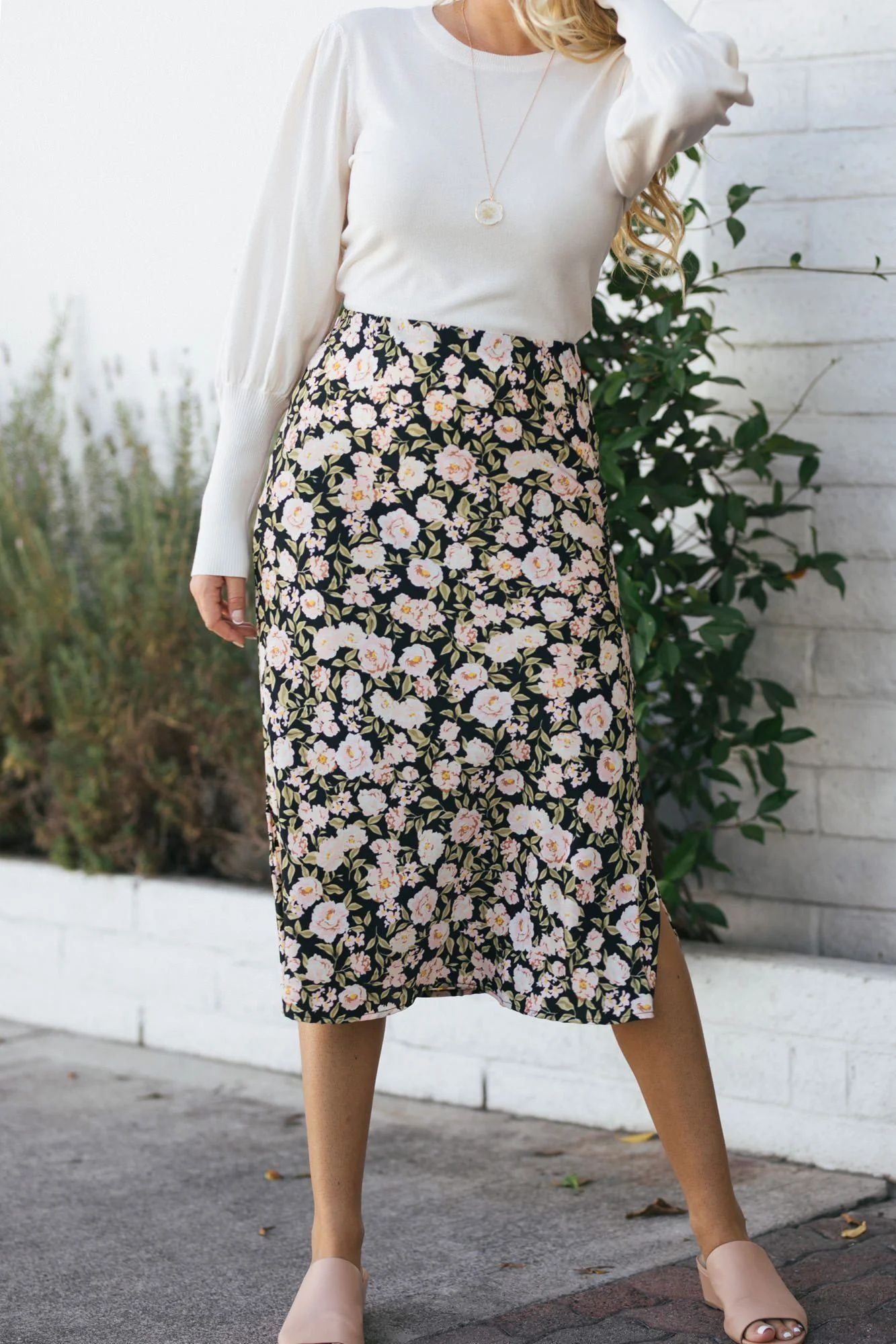 Rosie Floral Midi Skirt | Morning Lavender