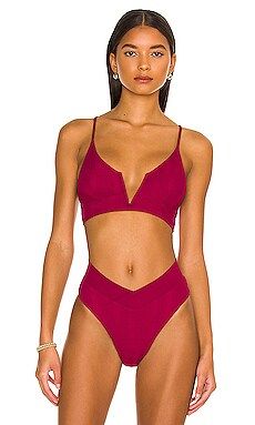 L*SPACE Siren Bikini Top in Cabernet from Revolve.com | Revolve Clothing (Global)