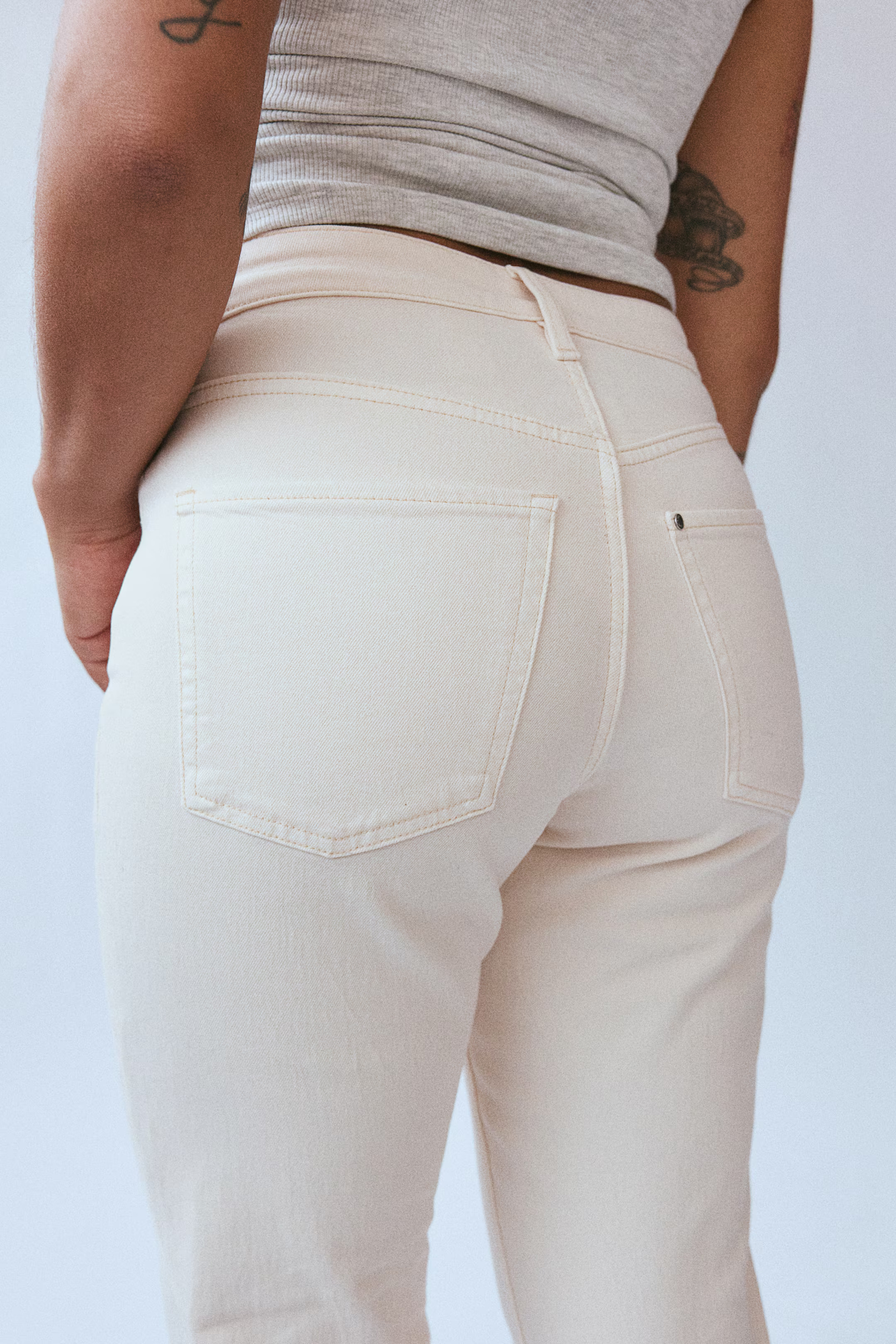 Slim Straight High Jeans - White - Ladies | H&M US | H&M (US + CA)