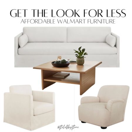Affordable furniture at Walmart! Linen sofa, linen chairs, bunfoot chair, sale, living room style, decor, coffee table, style 

#LTKhome #LTKsalealert #LTKMostLoved
