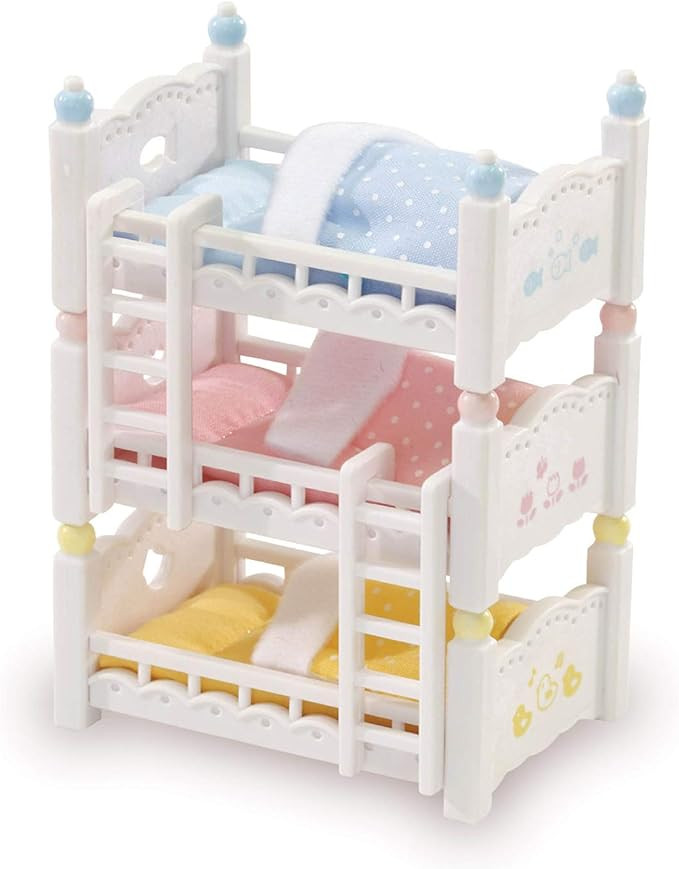 Calico Critters Triple Baby Bunk Beds - Dollhouse Furniture Set for Ages 3+ | Amazon (US)