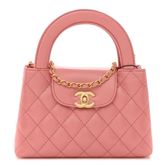 Shiny Aged Calfskin Quilted Nano Kelly Shopper Coral Pink | FASHIONPHILE (US)