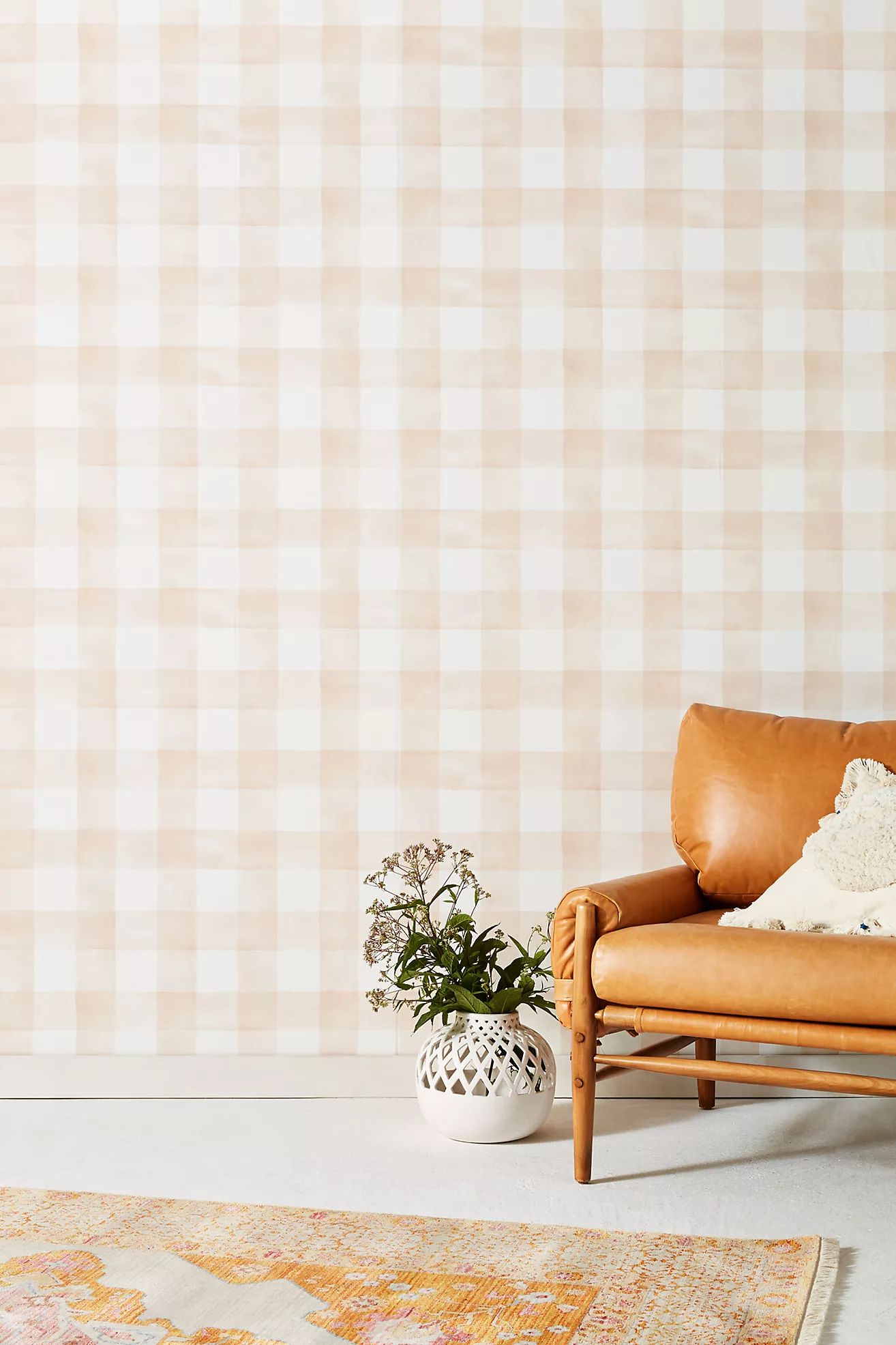 Magnolia Home Watercolor Check Wallpaper | Anthropologie (US)