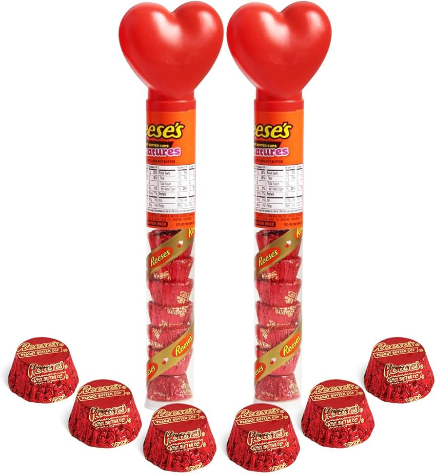 Valentine’s Day REESE'SPeanut Butter Cup Miniatures Candy Heart Canes - Special Romantic Mini R... | Amazon (US)