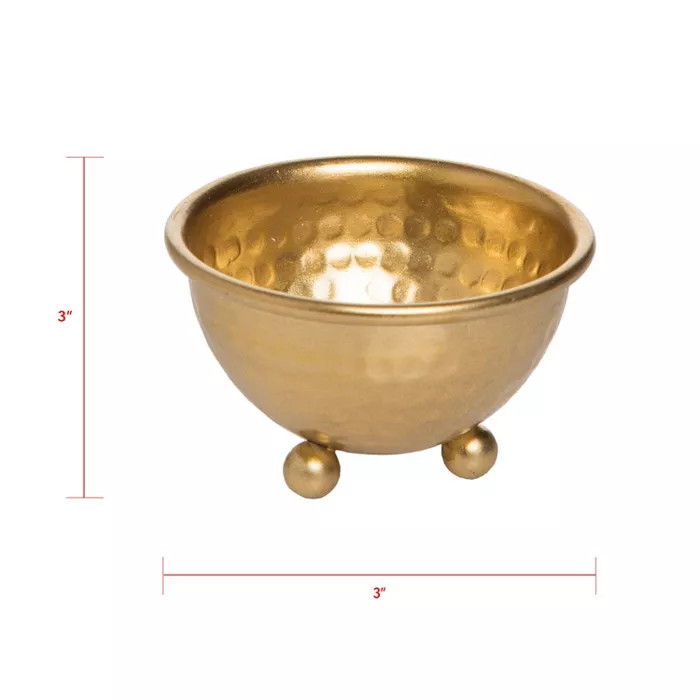 Gold Hammered Metal Decorative Jewelry Bowl - Foreside Home & Garden | Target