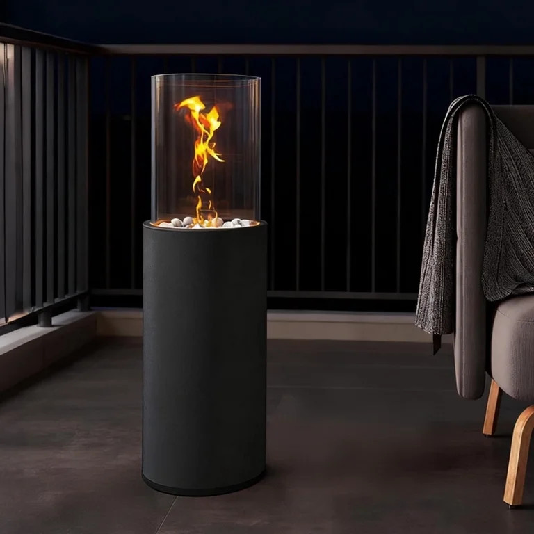 Large Standing Fire Pit with Decorated Stones - 100% Safe Burn, 3 Hrs Burning Time for One Gel Ca... | Walmart (US)