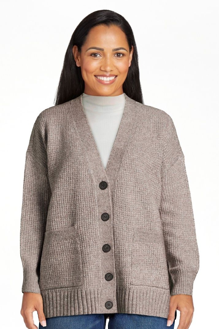 Free Assembly Women's Grandpa Cardigan Sweater with Long Sleeves, Midweight, Sizes XS-XXXL | Walmart (US)
