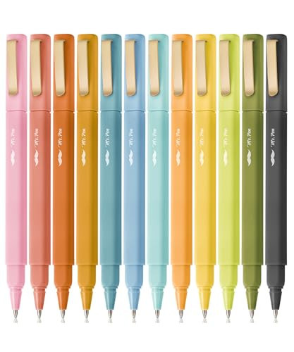 Mr. Pen Aesthetic Pens, 12 Pack, Black Ink, Fine Point, No Smear, No Bleed Through, Square Body, Modern Aesthetic, Perfect for Note Taking, Journaling, Doodling | Amazon (US)