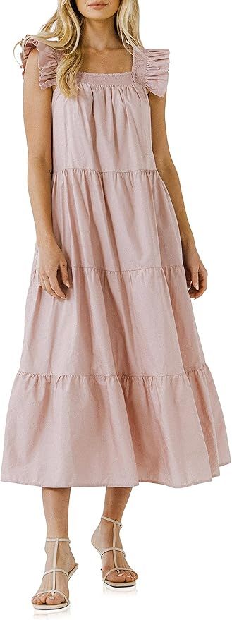 English Factory Women's Tiered Midi Dress | Amazon (US)