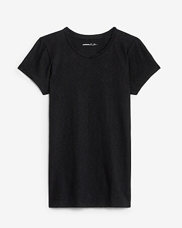 Slub Crew Neck Slim Tee | Express