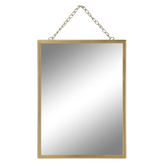 Arikago Gold Hanging Mirror with Chain, 12 x 16 Inch Rustic Wall Decor for Bathroom, Entry, Dinin... | Walmart (US)
