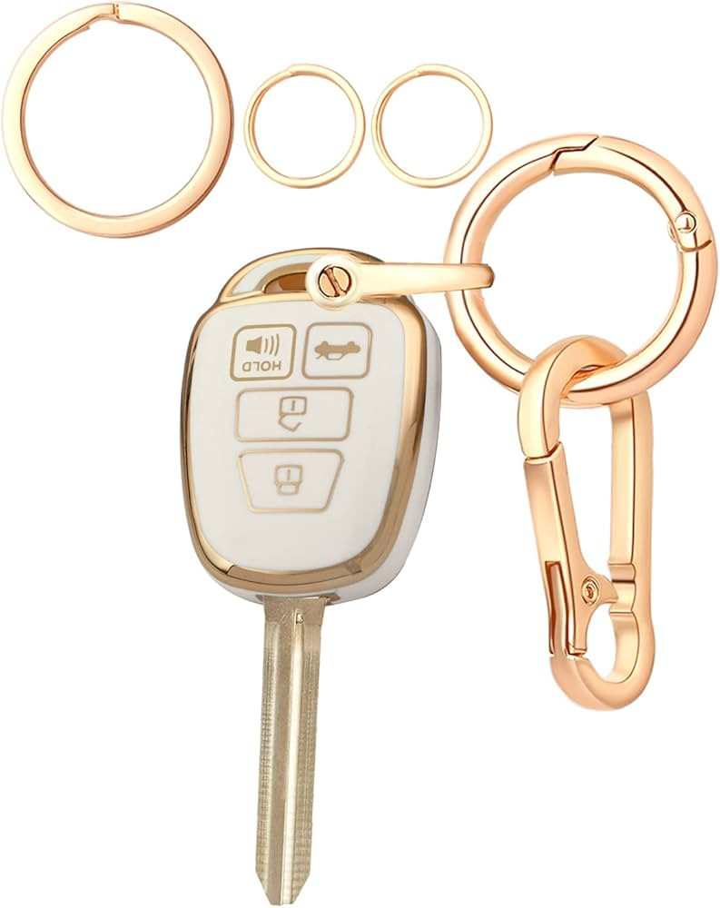 LEERLY Key Fob Cover for Toyota Accessories, Key Case with Key Chain Compatible with Corolla 2014... | Amazon (US)