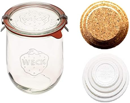 Weck Tulip Jars - Sour Dough Starter Jars - Large Glass Jars for Sourdough - Starter Jar with Gla... | Amazon (US)
