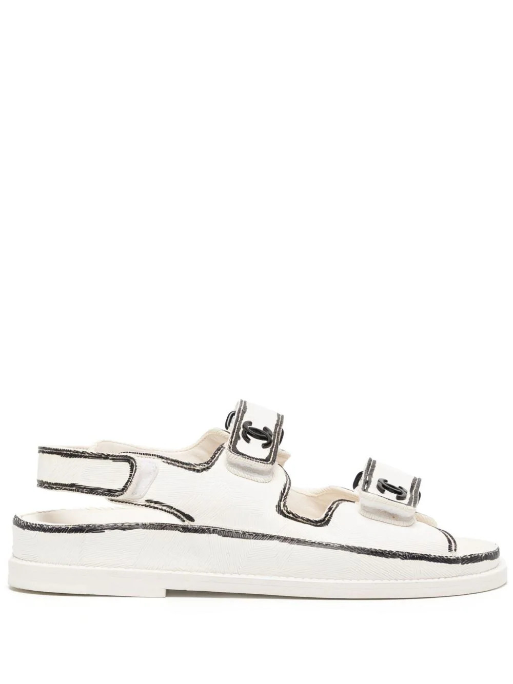 CHANEL Pre-Owned 2022 CC logo Dad sandals - White | Farfetch Global