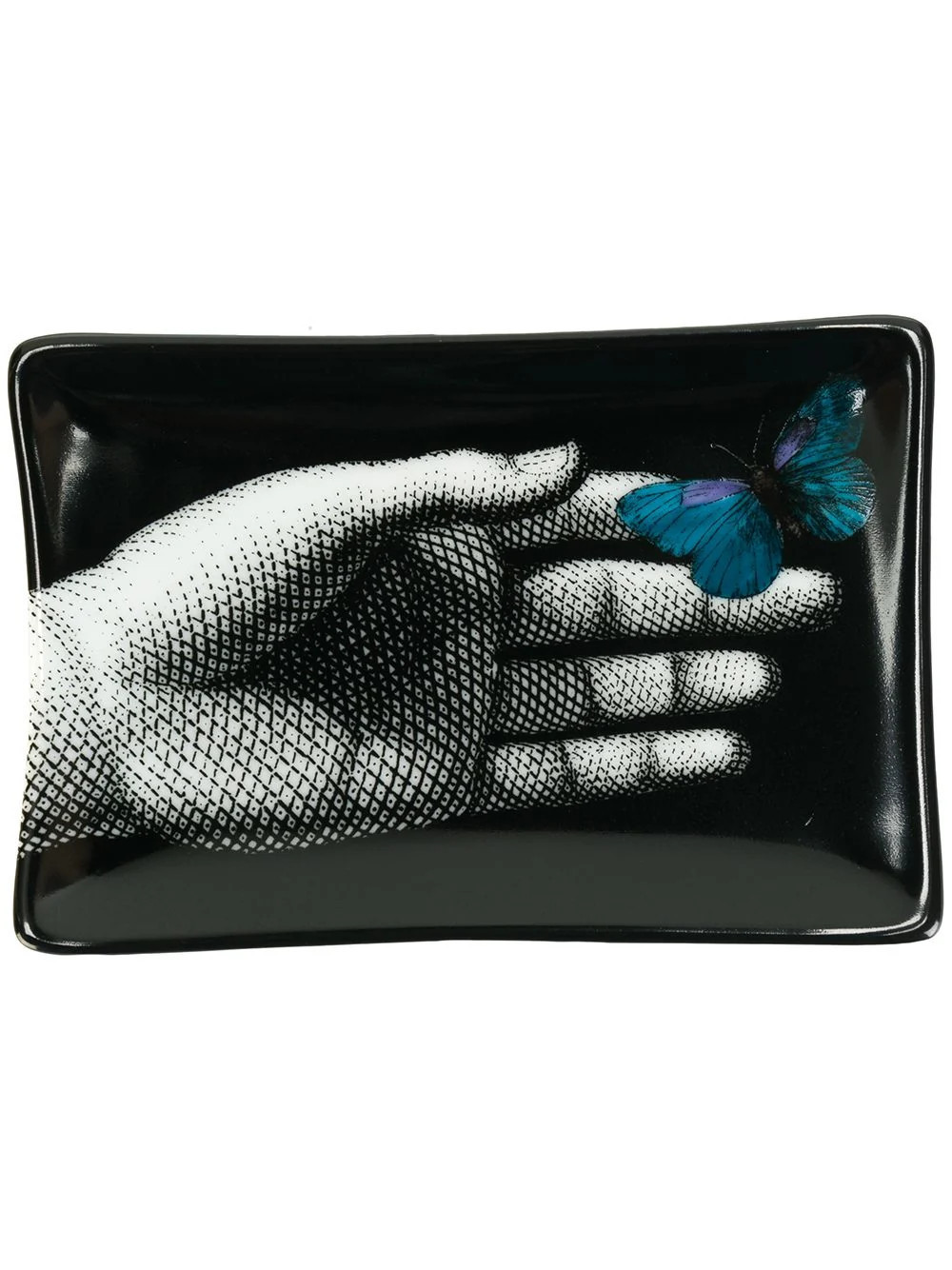Fornasetti Hand-Painted Porcelain Decorative Tray — Black | Italist Inc.