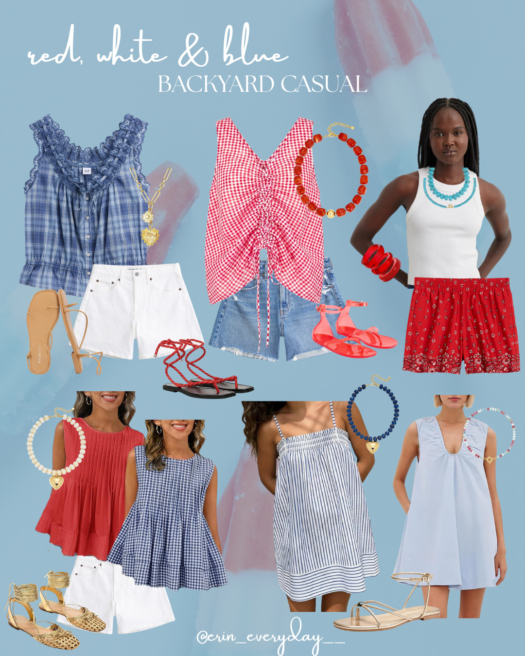 red, white & blue backyard casual 

 #LTKootd #LTKmomlife #LTKSeasonal