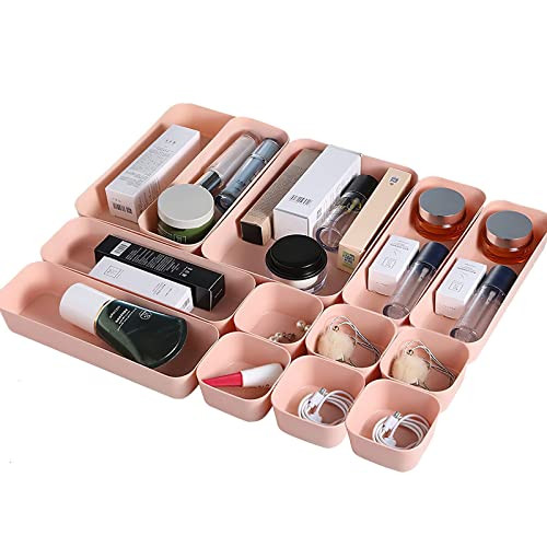 Thinkspace Beauty 12 Pieces Plastic Desk Drawer Organizer and Storage, Vanity Organizers Bins Tra... | Amazon (US)