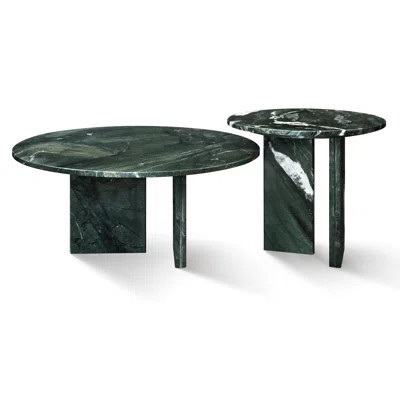 Luxury Marble Coffee Tables For Living Room - Round Polished Natural Stone Centerpiece, Create Layered Spaces With 70Cm And 45Cm Pieces | Wayfair North America
