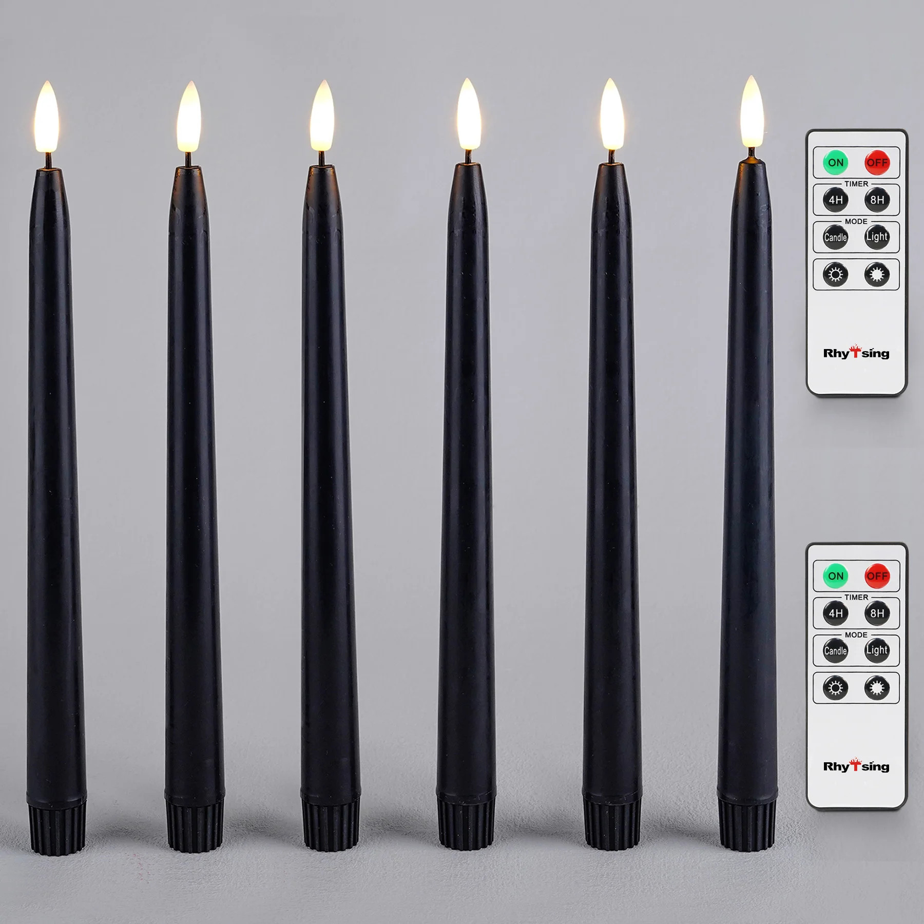 Black Flameless Taper Candles with 2 Remotes for Halloween, Timer Function, Smooth Wax Finish | Wayfair North America