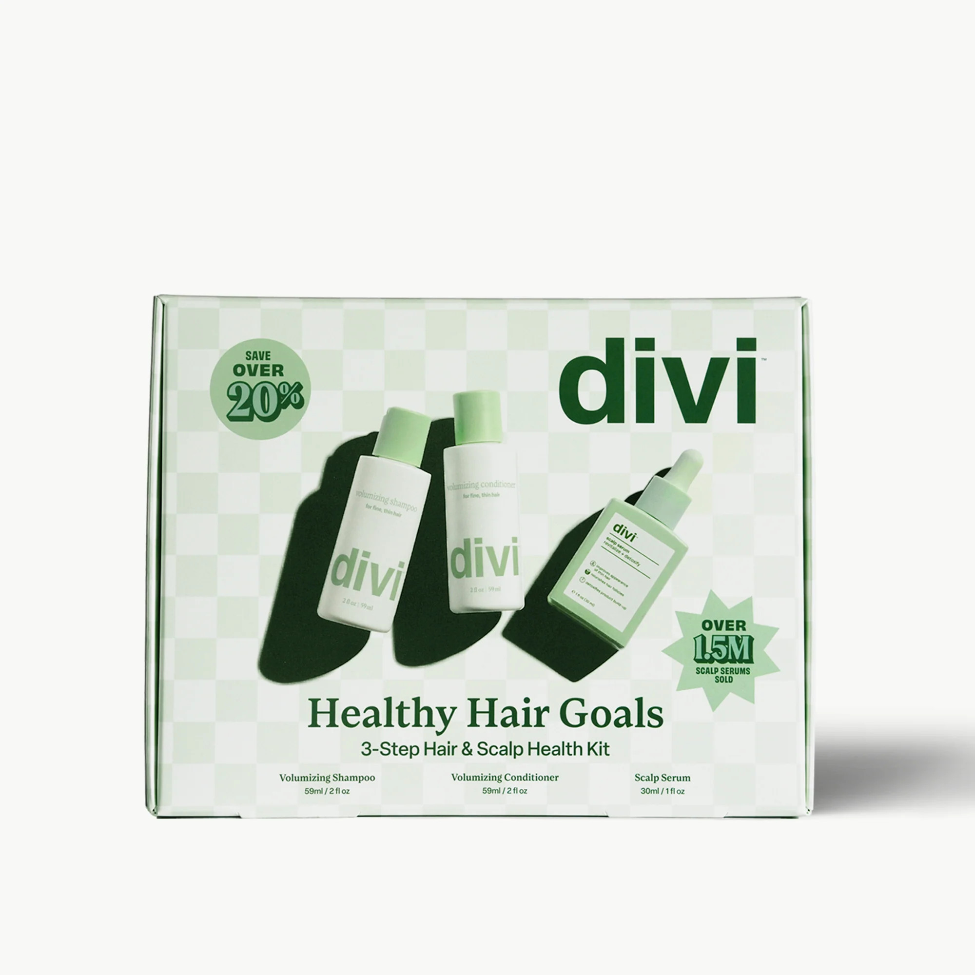Divi's Healthy Hair Goals Kit | Volumizing Shampoo, Conditioner & Scalp Serum | Divi Official LLC