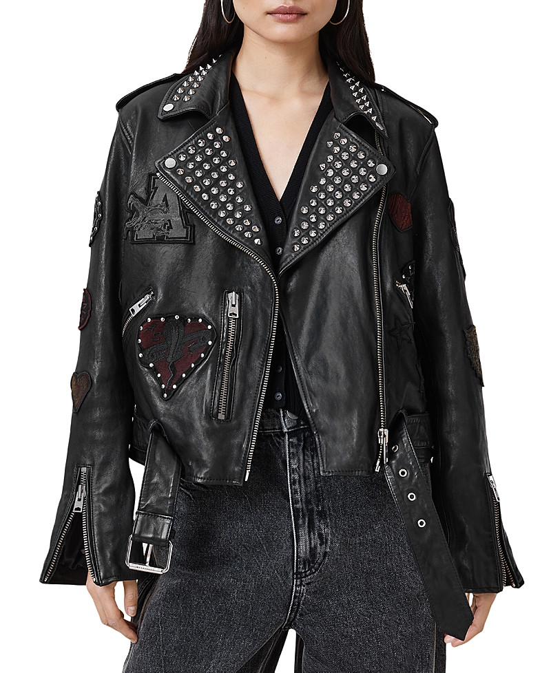 Allsaints Leather College Biker Jacket | Bloomingdale's (US)