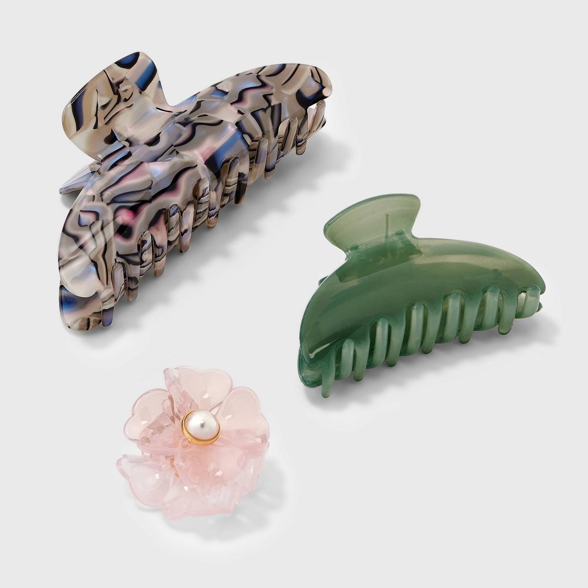 Flower Claw Hair Clip Set 3pc - A New Day™ | Target