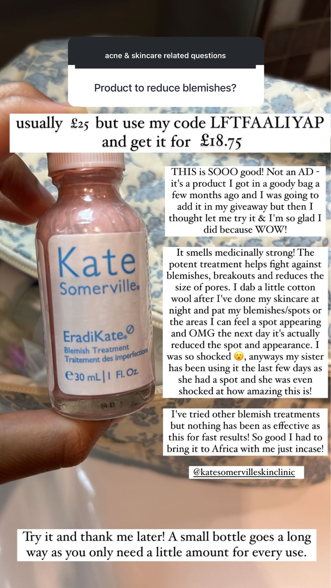 kate somerville eradiKate to help with blemishes - so great whilst I suffer with acne! 

#LTKbeauty