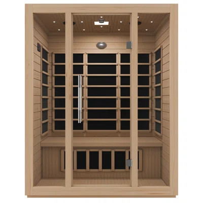 3 Person Indoor Sauna Room: Hemlock Wooden Spa With Bluetooth Speaker, FM, And Touch Control Panel | Wayfair North America