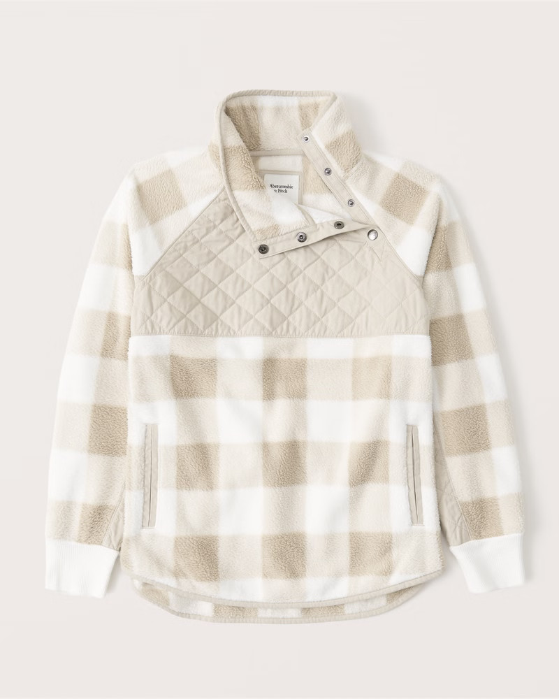 Asymmetrical Snap-Up Fleece | Abercrombie & Fitch (US)