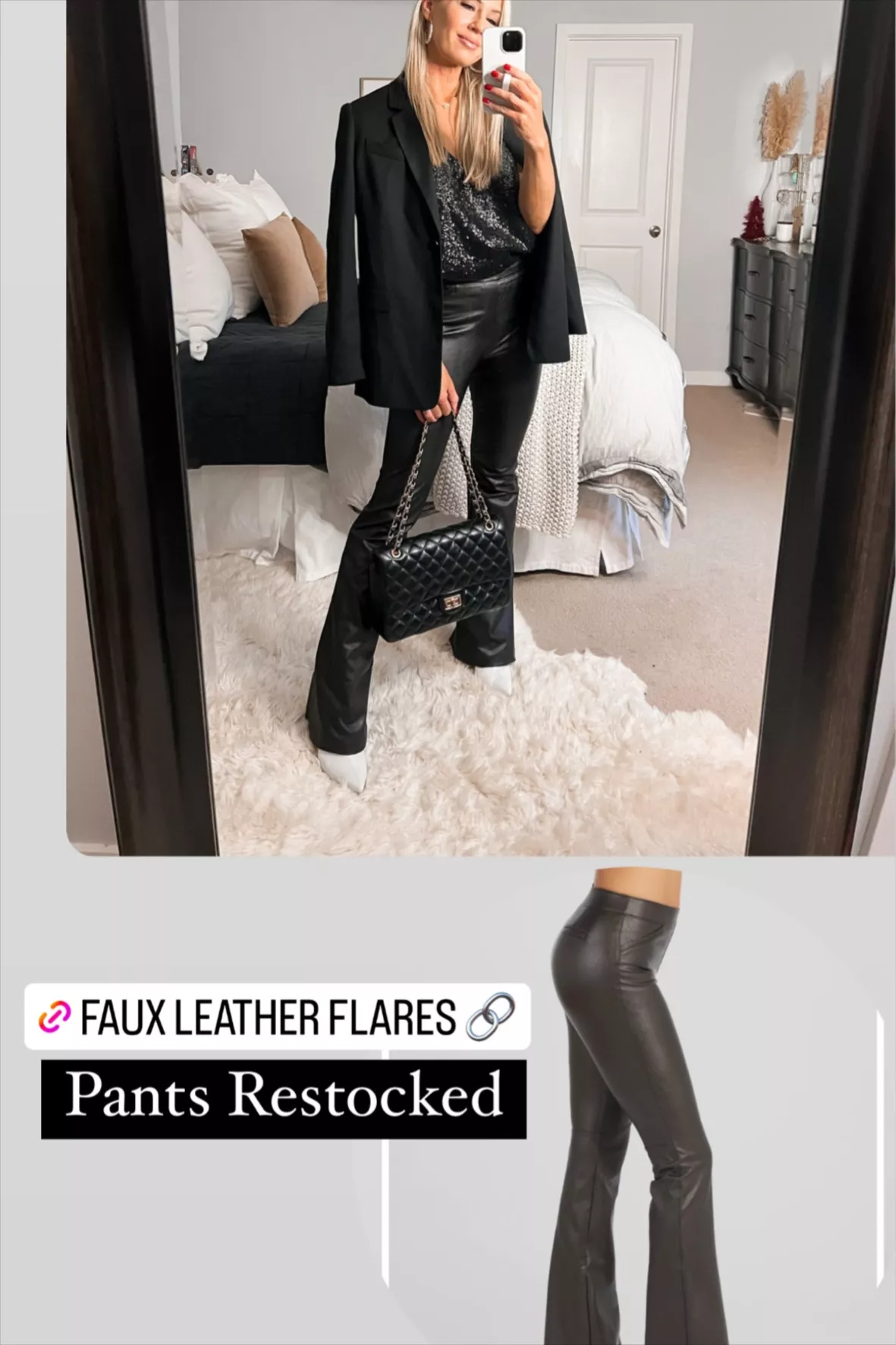 Spanx Leather-Like Flare Pants