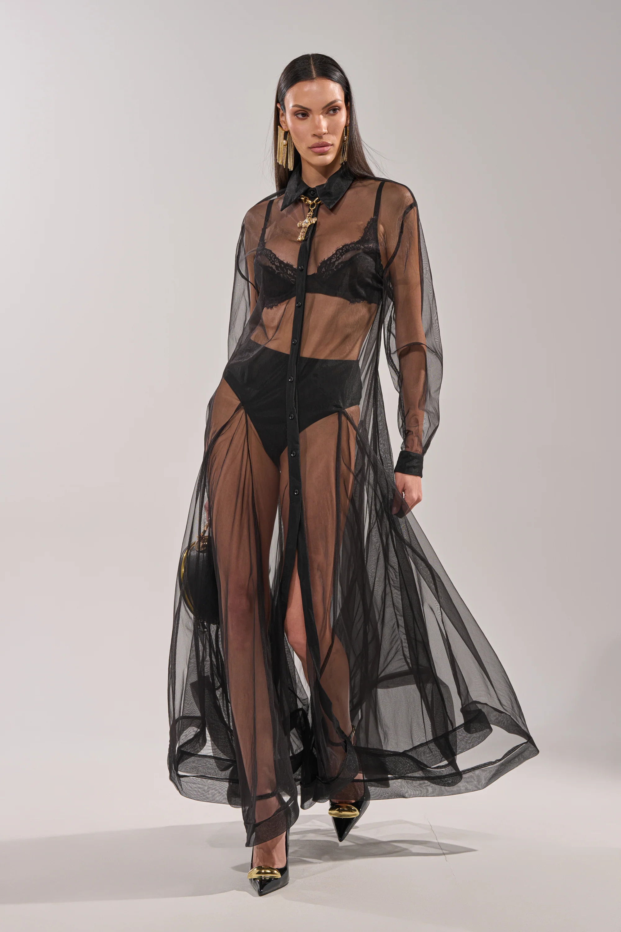 COOL GIRL MESH LAYERING MAXI DRESS | AKIRA