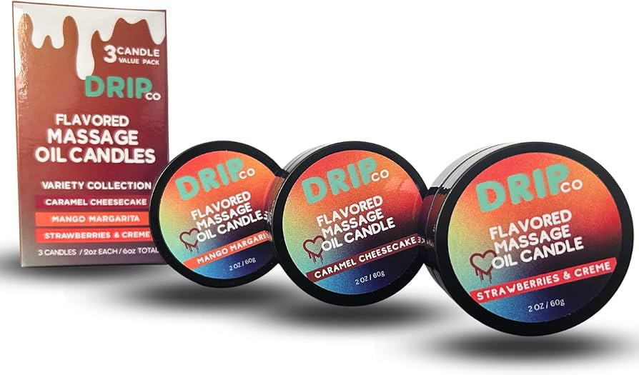 Drip Co Massage Candle, TikTok Trend Items (6 oz Variety Pack) Massage Oil Therapy (Caramel Chees... | Amazon (US)
